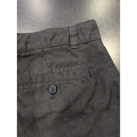 Oneill Mens Size 32 Black Classic Fit Casual Flat Front Chino Shorts - Picture 4 of 4